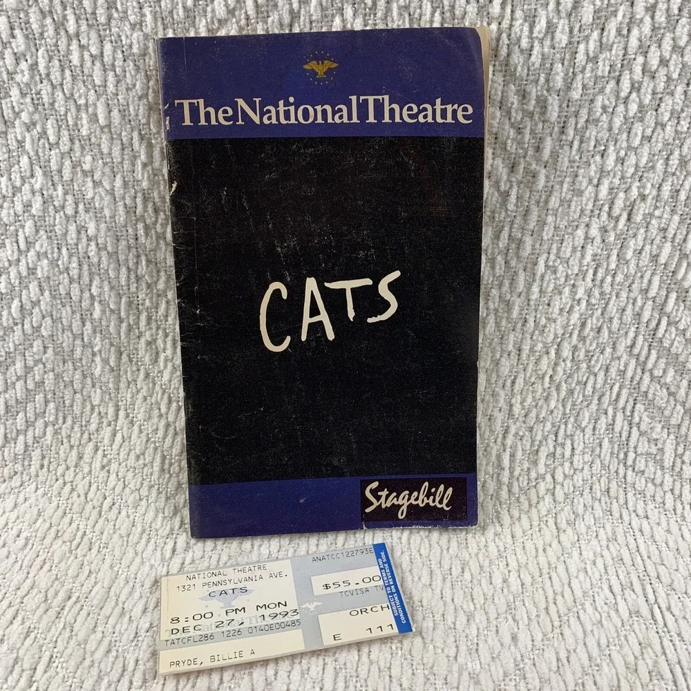 Cats at The National Theatre December 1993 Playbill‎ W/ Ticket Vintage Chanel Ad